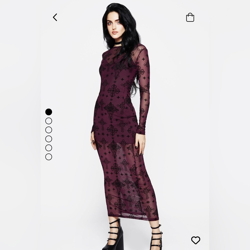 Disturbia Priestess Flocked Mesh Maxi Dress US 14